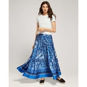 RALPH LAUREN Paisley Tiered Ruffle Maxi Skirt